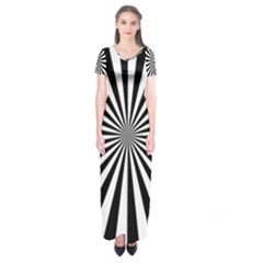 Rays Stripes Ray Laser Background Short Sleeve Maxi Dress by Nexatart