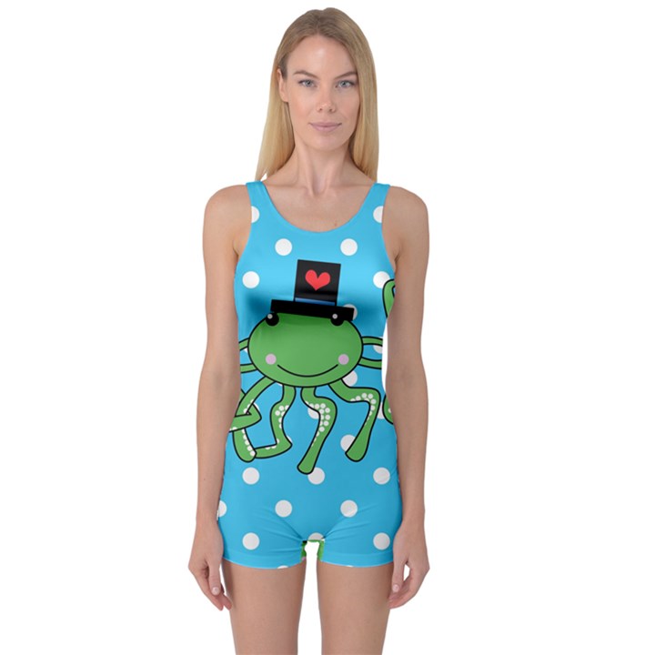 Octopus Sea Animal Ocean Marine One Piece Boyleg Swimsuit