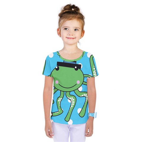 Octopus Sea Animal Ocean Marine Kids  One Piece Tee by Nexatart