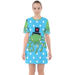 Octopus Sea Animal Ocean Marine Sixties Short Sleeve Mini Dress