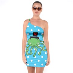 Octopus Sea Animal Ocean Marine One Soulder Bodycon Dress