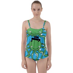 Octopus Sea Animal Ocean Marine Twist Front Tankini Set