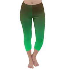 Course Colorful Pattern Abstract Green Capri Winter Leggings 