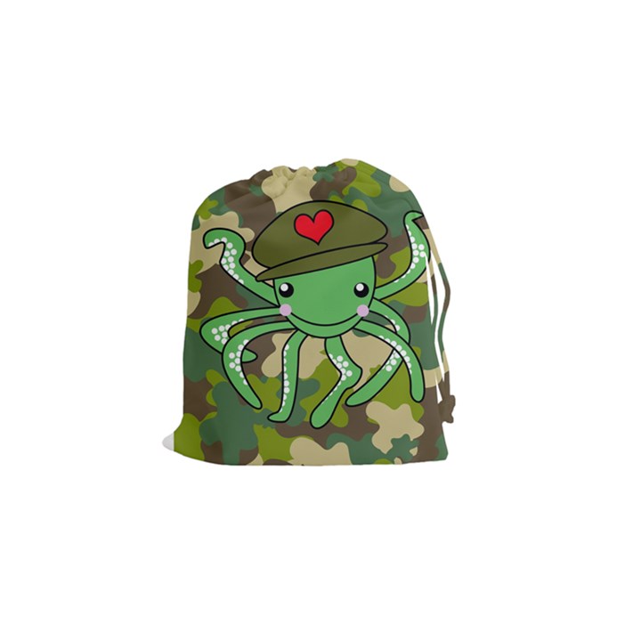 Octopus Army Ocean Marine Sea Drawstring Pouches (Small) 