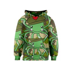 Octopus Army Ocean Marine Sea Kids  Pullover Hoodie by Nexatart