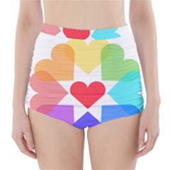 Heart Love Romance Romantic High-waisted Bikini Bottoms by Nexatart