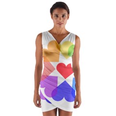 Heart Love Romance Romantic Wrap Front Bodycon Dress by Nexatart