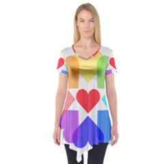 Heart Love Romance Romantic Short Sleeve Tunic  by Nexatart