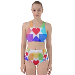 Heart Love Romance Romantic Racer Back Bikini Set