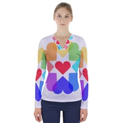 Heart Love Romance Romantic V-neck Long Sleeve Top