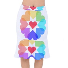 Heart Love Romance Romantic Mermaid Skirt by Nexatart