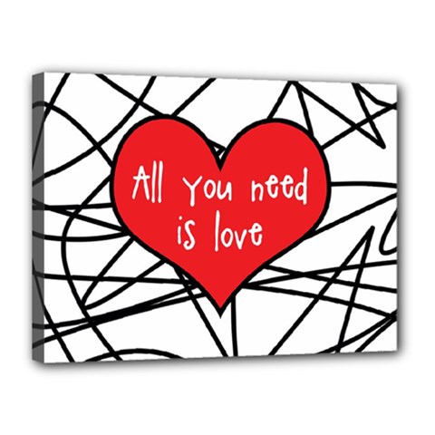 Love Abstract Heart Romance Shape Canvas 16  X 12  by Nexatart