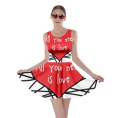 Love Abstract Heart Romance Shape Skater Dress by Nexatart