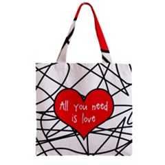 Love Abstract Heart Romance Shape Zipper Grocery Tote Bag by Nexatart