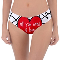 Love Abstract Heart Romance Shape Reversible Classic Bikini Bottoms