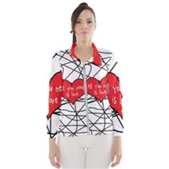 Love Abstract Heart Romance Shape Wind Breaker (women)