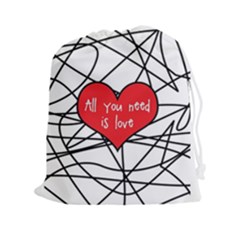 Love Abstract Heart Romance Shape Drawstring Pouches (xxl) by Nexatart