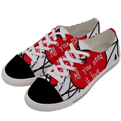 Love Abstract Heart Romance Shape Women s Low Top Canvas Sneakers by Nexatart