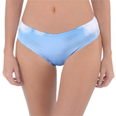 Sky Cloud Blue Texture Reversible Classic Bikini Bottoms