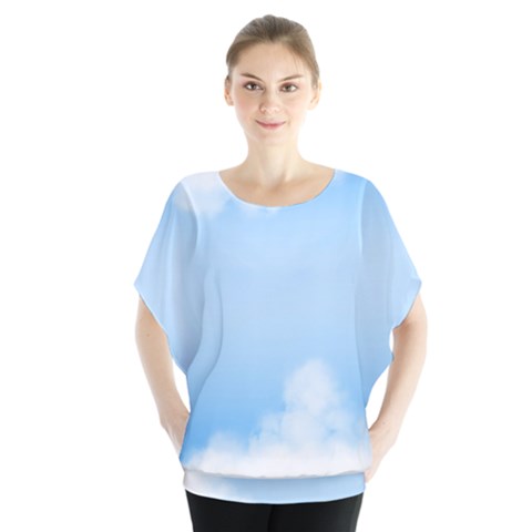 Sky Cloud Blue Texture Blouse by Nexatart