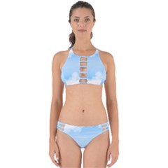 Sky Cloud Blue Texture Perfectly Cut Out Bikini Set