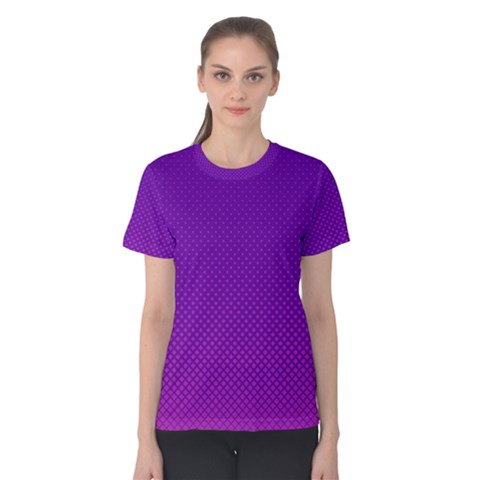 Halftone Background Pattern Purple Women s Cotton Tee by Nexatart