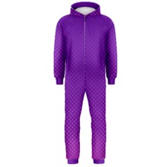 Halftone Background Pattern Purple Hooded Jumpsuit (men)  by Nexatart