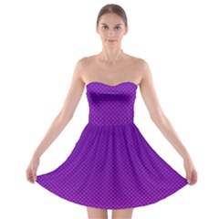 Halftone Background Pattern Purple Strapless Bra Top Dress by Nexatart