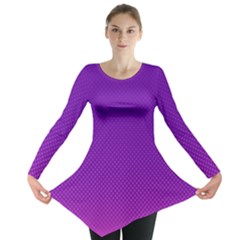 Halftone Background Pattern Purple Long Sleeve Tunic  by Nexatart