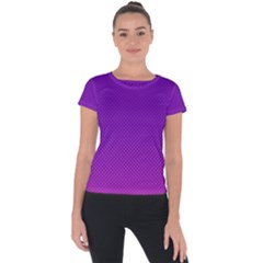 Halftone Background Pattern Purple Short Sleeve Sports Top 