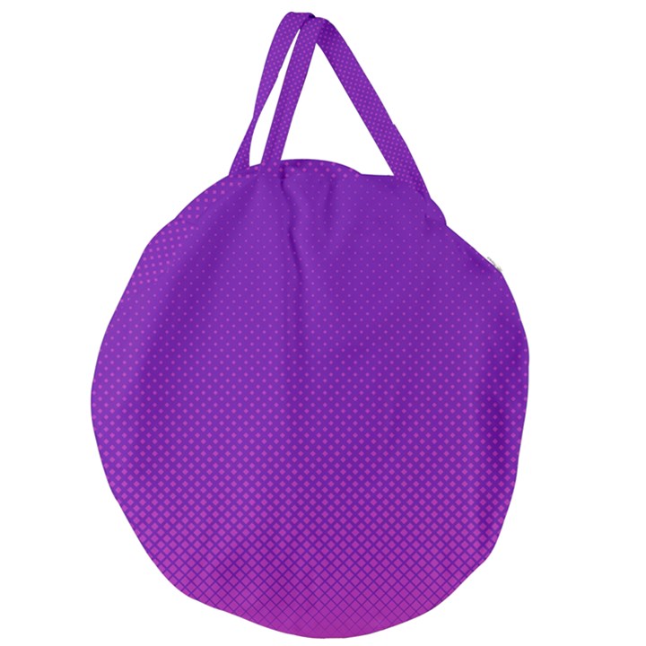 Halftone Background Pattern Purple Giant Round Zipper Tote