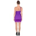 Halftone Background Pattern Purple One Soulder Bodycon Dress View2