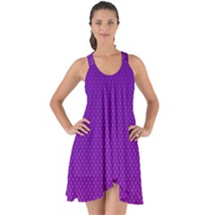 Halftone Background Pattern Purple Show Some Back Chiffon Dress