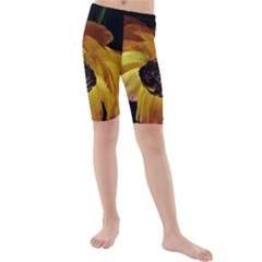 Ranunculus Yellow Orange Blossom Kids  Mid Length Swim Shorts by Nexatart