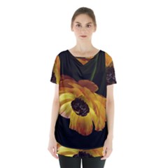 Ranunculus Yellow Orange Blossom Skirt Hem Sports Top