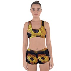 Ranunculus Yellow Orange Blossom Racerback Boyleg Bikini Set