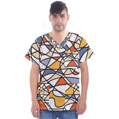 Abstract Background Abstract Men s V-neck Scrub Top