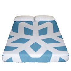 Snowflake Snow Flake White Winter Fitted Sheet (california King Size) by Nexatart