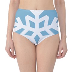 Snowflake Snow Flake White Winter High-waist Bikini Bottoms by Nexatart