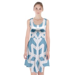 Snowflake Snow Flake White Winter Racerback Midi Dress by Nexatart