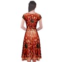 Dahlia Flower Joy Nature Luck Cap Sleeve Wrap Front Dress View2