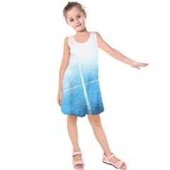 Court Sport Blue Red White Kids  Sleeveless Dress by Nexatart