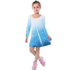 Court Sport Blue Red White Kids  Long Sleeve Velvet Dress by Nexatart