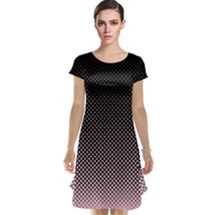 Halftone Background Pattern Black Cap Sleeve Nightdress