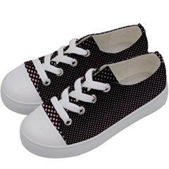 Halftone Background Pattern Black Kids  Low Top Canvas Sneakers by Nexatart