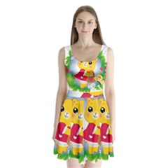 Bear Strawberries Split Back Mini Dress  by Nexatart