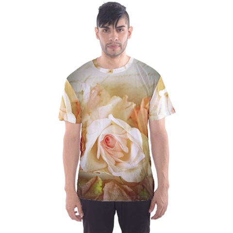 Roses Vintage Playful Romantic Men s Sports Mesh Tee by Nexatart