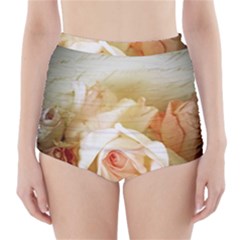 Roses Vintage Playful Romantic High-waisted Bikini Bottoms by Nexatart