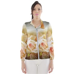 Roses Vintage Playful Romantic Wind Breaker (women) by Nexatart