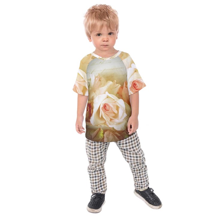 Roses Vintage Playful Romantic Kids Raglan Tee